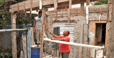 Construcción de casas en Cuba