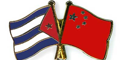 Banderas Cuba y China