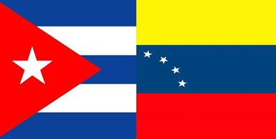 Banderas de Cuba y Venezuela