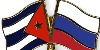 Banderas de Cuba y Rusia