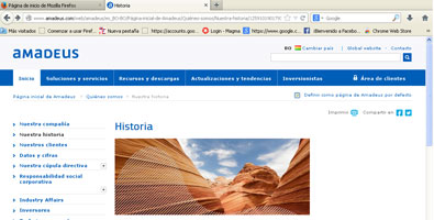 Página Web de Amadeus