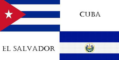 Banderas de Cuba y El Salvador