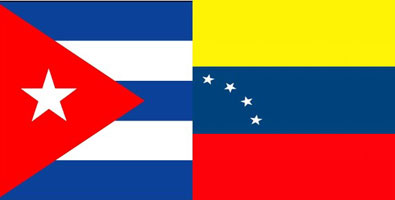 Bandera de Cuba y Venezuela