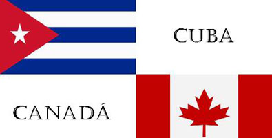 Banderas Cuba y Canadá
