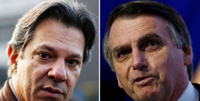 Fernando Haddad y Jair-Bolsonaro