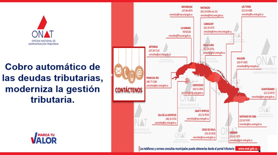 Implementa la Onat cobro automático de  deudas tributarias