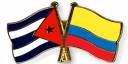 Banderas de Cuba y Colombia