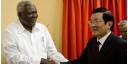Esteban Lazo Hernández y Truong Tan Sang, presidente de Vietnam