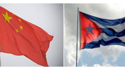 Bandera de Cuba y China