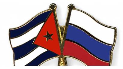 Banderas Cuba y Rusia
