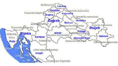 Mapa de Croacia