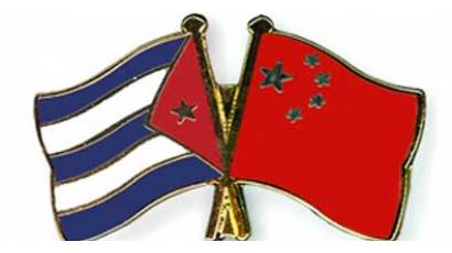 Banderas Cuba y China