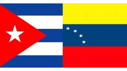 Banderas de Cuba y Venezuela