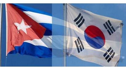 Banderas de Cuba y Sudcorea
