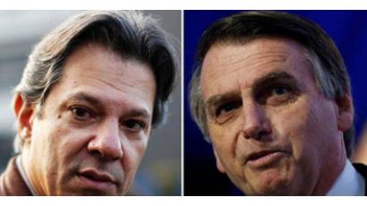 Fernando Haddad y Jair-Bolsonaro