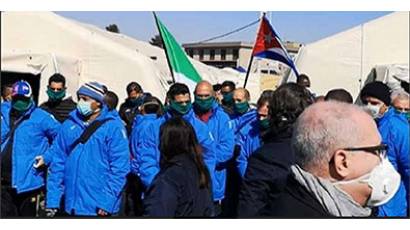 Brigada médica cubana en Italia