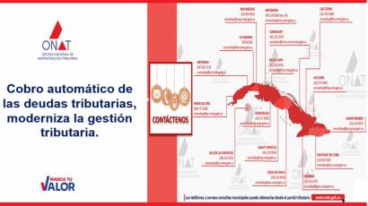 Implementa la Onat cobro automático de  deudas tributarias