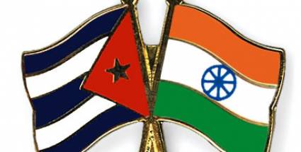 Banderas Cuba y la India