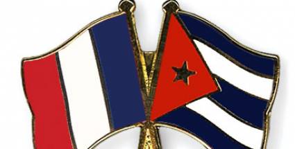 Bandera de Cuba y Francia