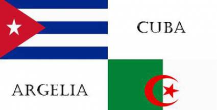 Banderas Cuba y Argelia