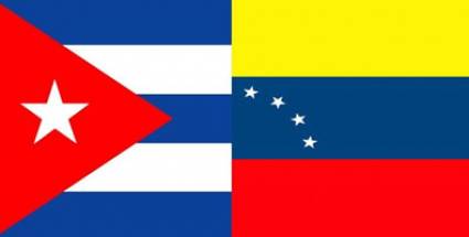 Banderas de Cuba y Venezuela