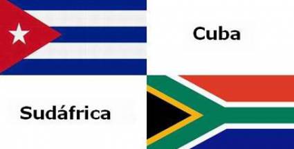 Banderas de Cuba y Sudáfrica