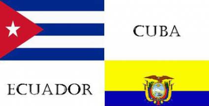 Banderas Cuba y Ecuador