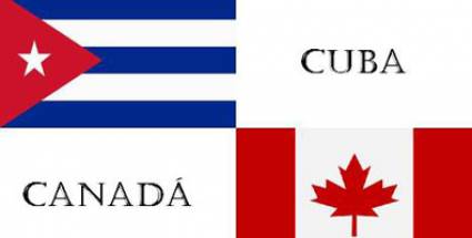 Banderas Cuba y Canadá