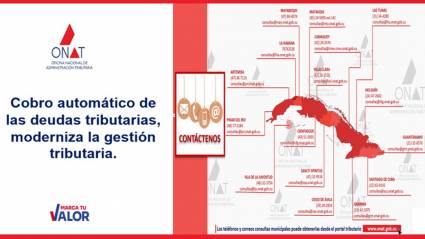 Implementa la Onat cobro automático de  deudas tributarias